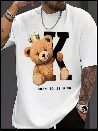 PULLOVER  BLANCO PARA HOMBRE CON ESTAMPADO DE OSO