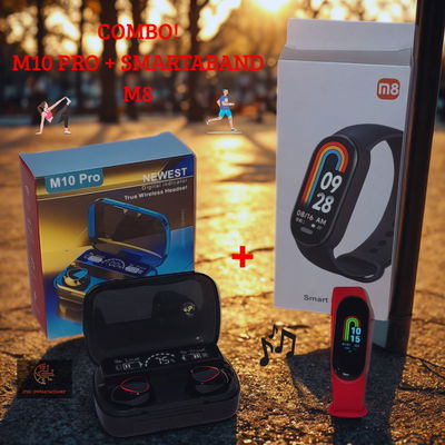 SMARTBAND M8 + AURICULARES IN-EAR M10 PRO 5.3 BLUETOOTH