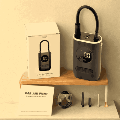 COMPRESOR DE AIRE PORTATIL PARA AUTO, MOTO, BICI, PELOTA. 