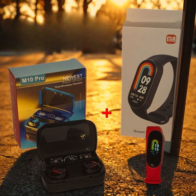 SMARTBAND M8 + AURICULARES IN-EAR M10 PRO 5.3 BLUETOOTH