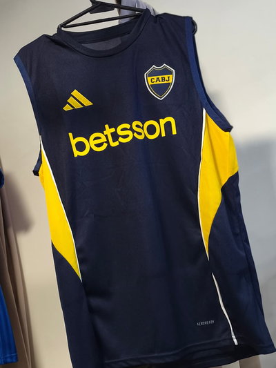 Musculosa entrenamiento azul/amarilla