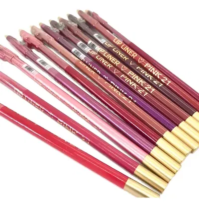 Set de 12 Delineadores de Labios (con sacapuntas) de Pink 21