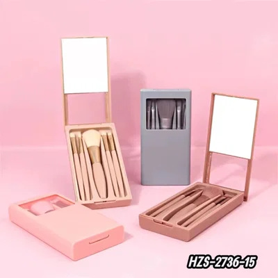 Set de 5 Brochas con Estuche (con Espejo) de Tei