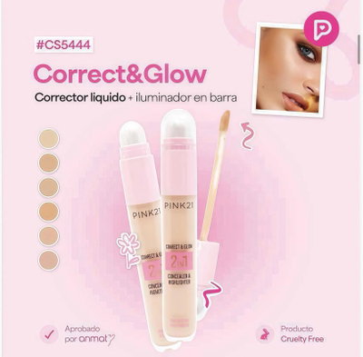 Corrector + Iluminador Correct & Glow de Pink 21