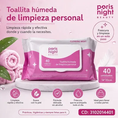 OFERTA Toallitas Húmedas Limpieza Personal x40 de París Night