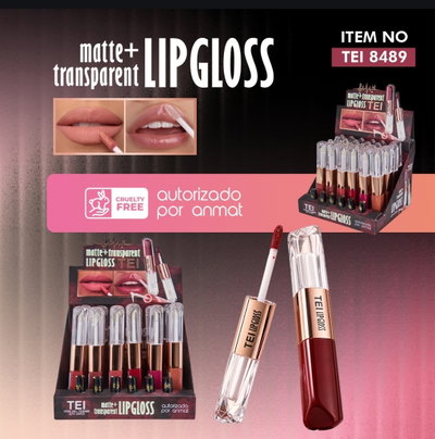 Matte Lip Gloss + Transparent 2 en 1 de Tei