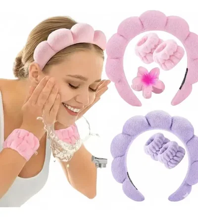 Set 3 en 1 Vincha + Muñequeras + Broche (flor) de Charm Limit