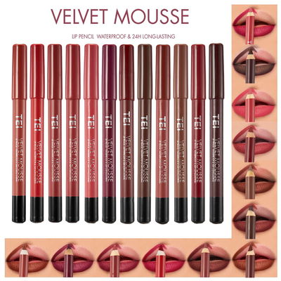 Set de 12 Delineadores de Labios Velvet Mousse de Tei