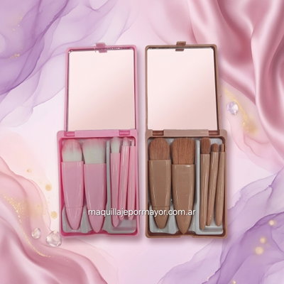 Set de 5 Brochas con Estuche (con Espejo) 