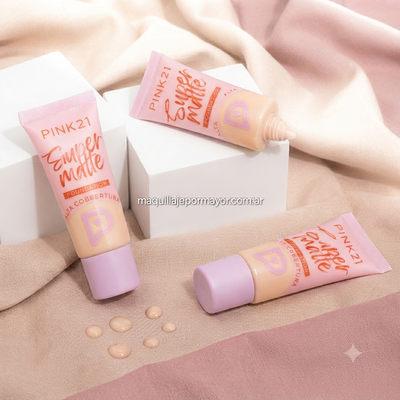 Base Líquida Super Matte de Pink 21