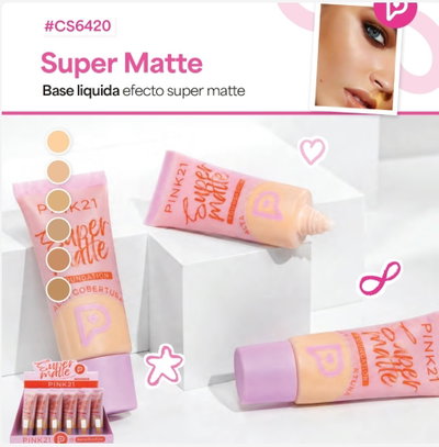Base Líquida Super Matte de Pink 21