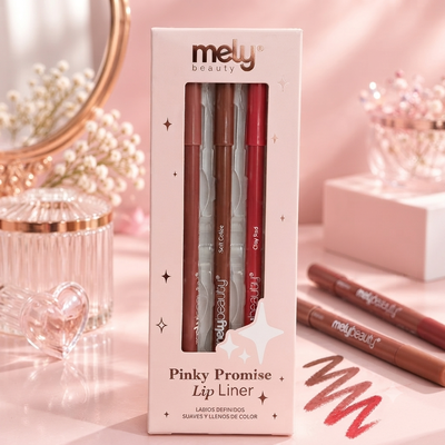Set de 3 Delineadores de Labios Pinky Promise de Mely