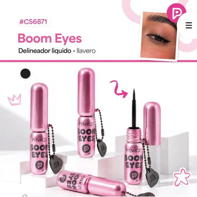Delineador Líquido Boom Eyes (con llavero) de Pink 21