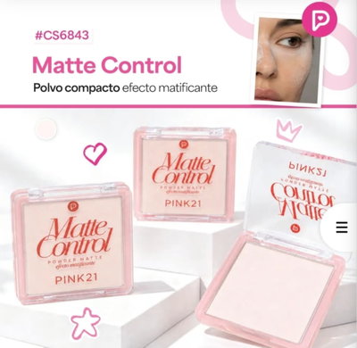 Polvo Compacto Matificante Matte Control de Pink 21