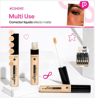 Corrector Líquido Multi Use Efecto Matte de Pink 21