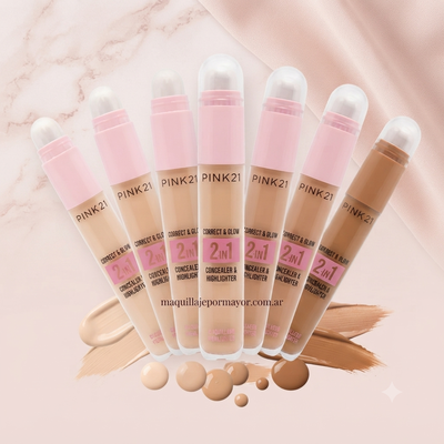 Corrector + Iluminador Correct & Glow de Pink 21