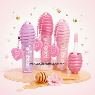Lip Gloss Honey (con llavero) de Pink 21