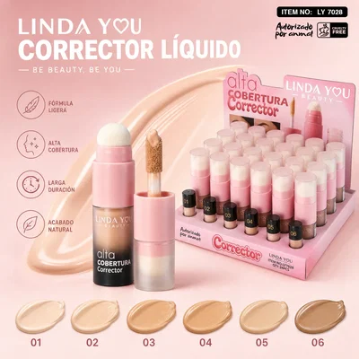 Corrector Líquido Alta Cobertura de Linda You