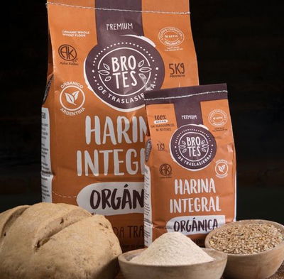 HARINA INTEGRAL ORGANICA BROTES - 1Kg, - 5 Kg - 25 Kg (Kosher)