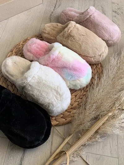 PANTUFLAS PELUCHE SIMIL PIEL