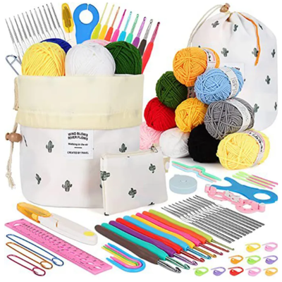 Kit Completo de Crochet con Bolsa Organizadora- Set Cactus