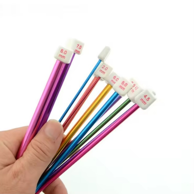 Set agujas tunecinas de aluminio liviano x11 para crochet tunecino y punto afgano