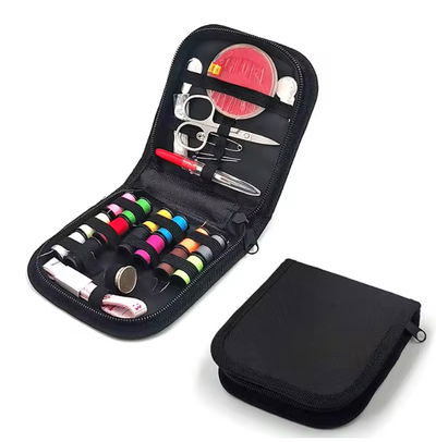 Costurero portátil con set de costura básico en estuche negro