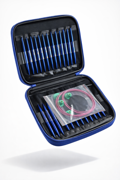 Set de agujas circulares intercambiables de acero inoxidable 3 a 10 mm