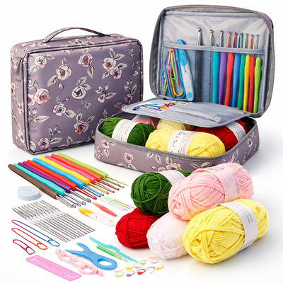 Kit de crochet completo con estuche organizador y accesorios 