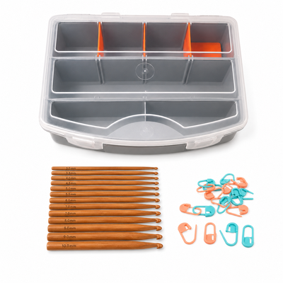 Set de crochet de bambú con estuche organizador