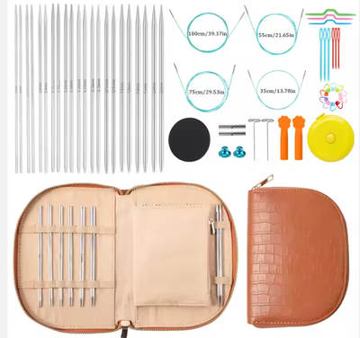 Set Premium de Agujas Circulares Intercambiables – Acero Inoxidable