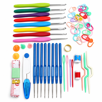 Set de agujas de crochet con accesorios y caja organizadora
