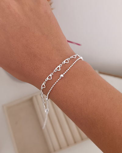Pulsera Doble Corazones AB