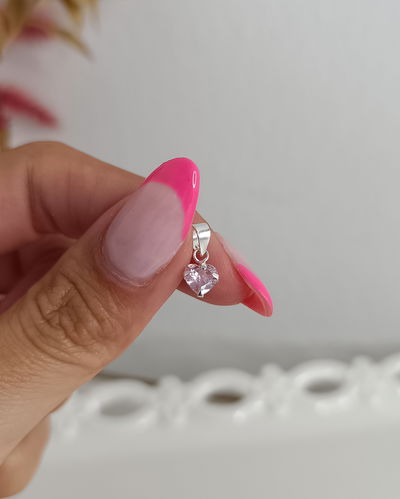Dije Corazón Rosado 7mm
