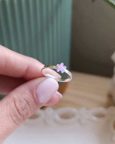 Anillo Flor Lila AB