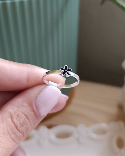 Anillo Flor Negro AB