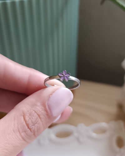 Anillo Flor Lila AQ