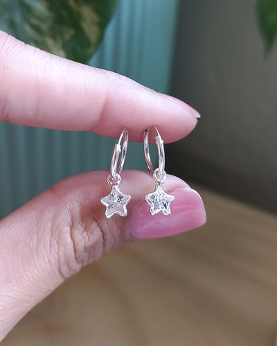 Argollas Cubic Estrella 1.2cm