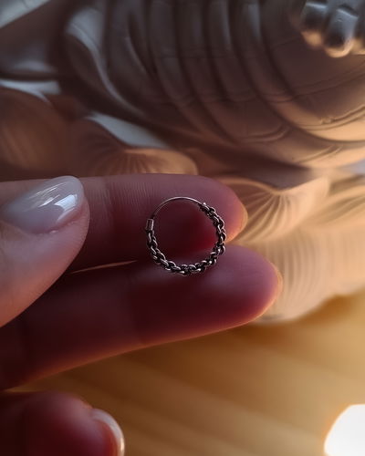 Argollita Individual Trenzada 1.4cm