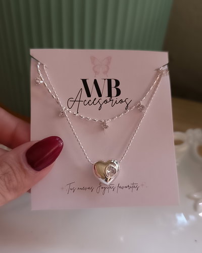 Conjunto Doble Cubic Corazon 45+5cm AB 