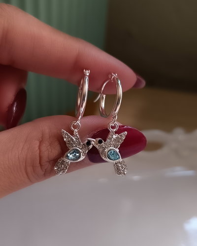 Argollas Colibrí Celeste