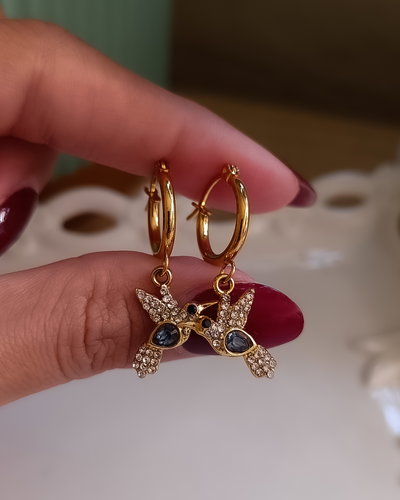 Argollas Colibrí Azul