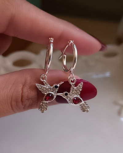 Argollas Colibrí Rojo AB