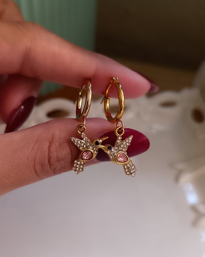 Argollas Colibrí Rosa