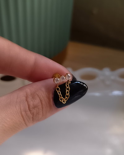 Piercing Cubic con cadena AD