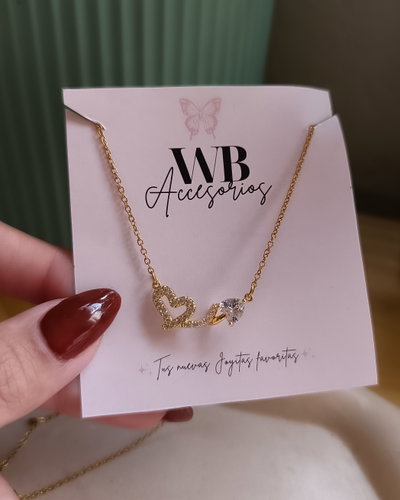 Conjunto Corazón Cubic y Cristal AD