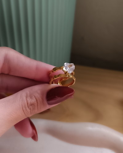 Anillo Regulable Cristal Corazón AD