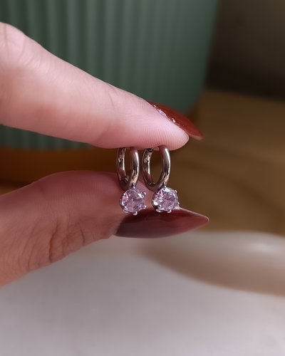 Argollas dije 1cm Rosa AQ