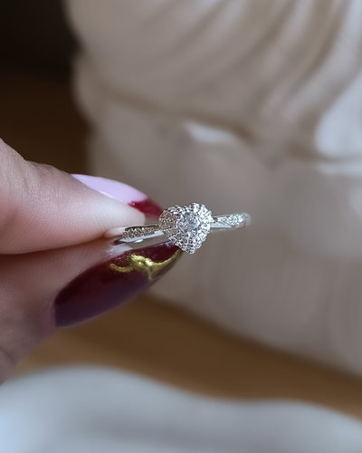 Anillo Corazon con Cubic PL
