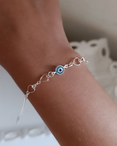 Pulsera Ojito y corazones AB